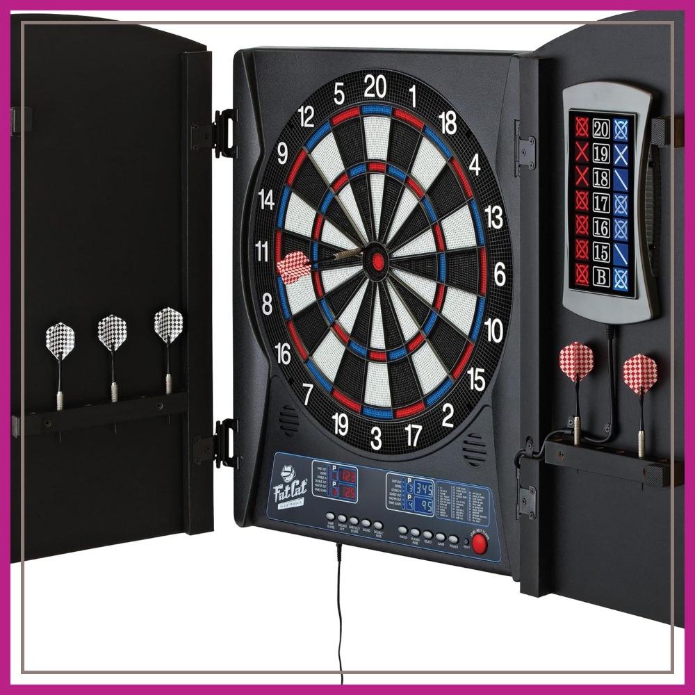 Electronic Dartboard Cabinet - Electronic Soft Tip Dartboard with Cabinet,