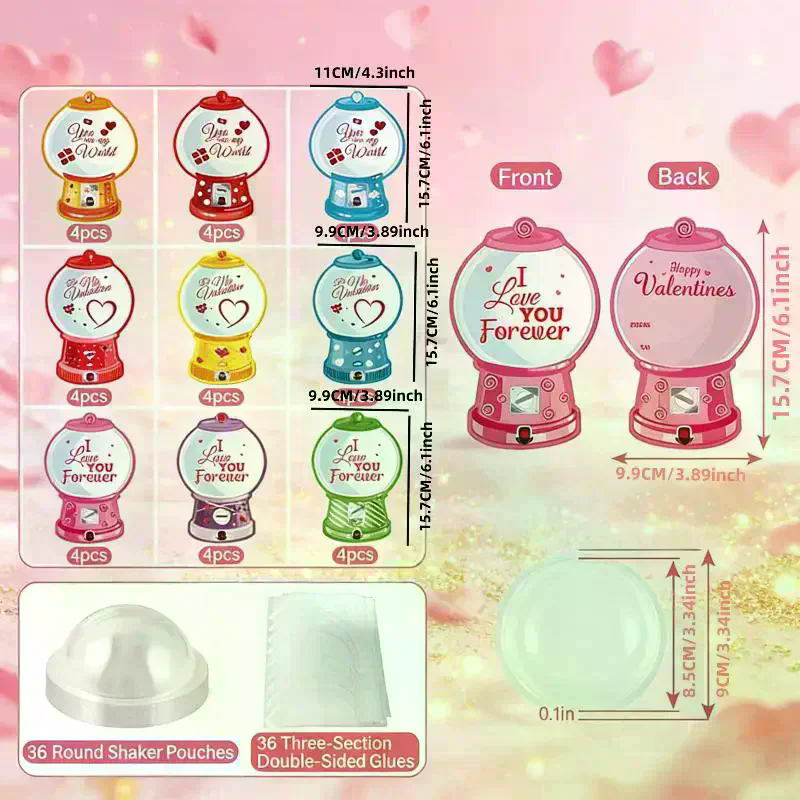 18/36 Pcs DIY Valentines Candy - Bubble Gum Machine 리뷰 및 가격