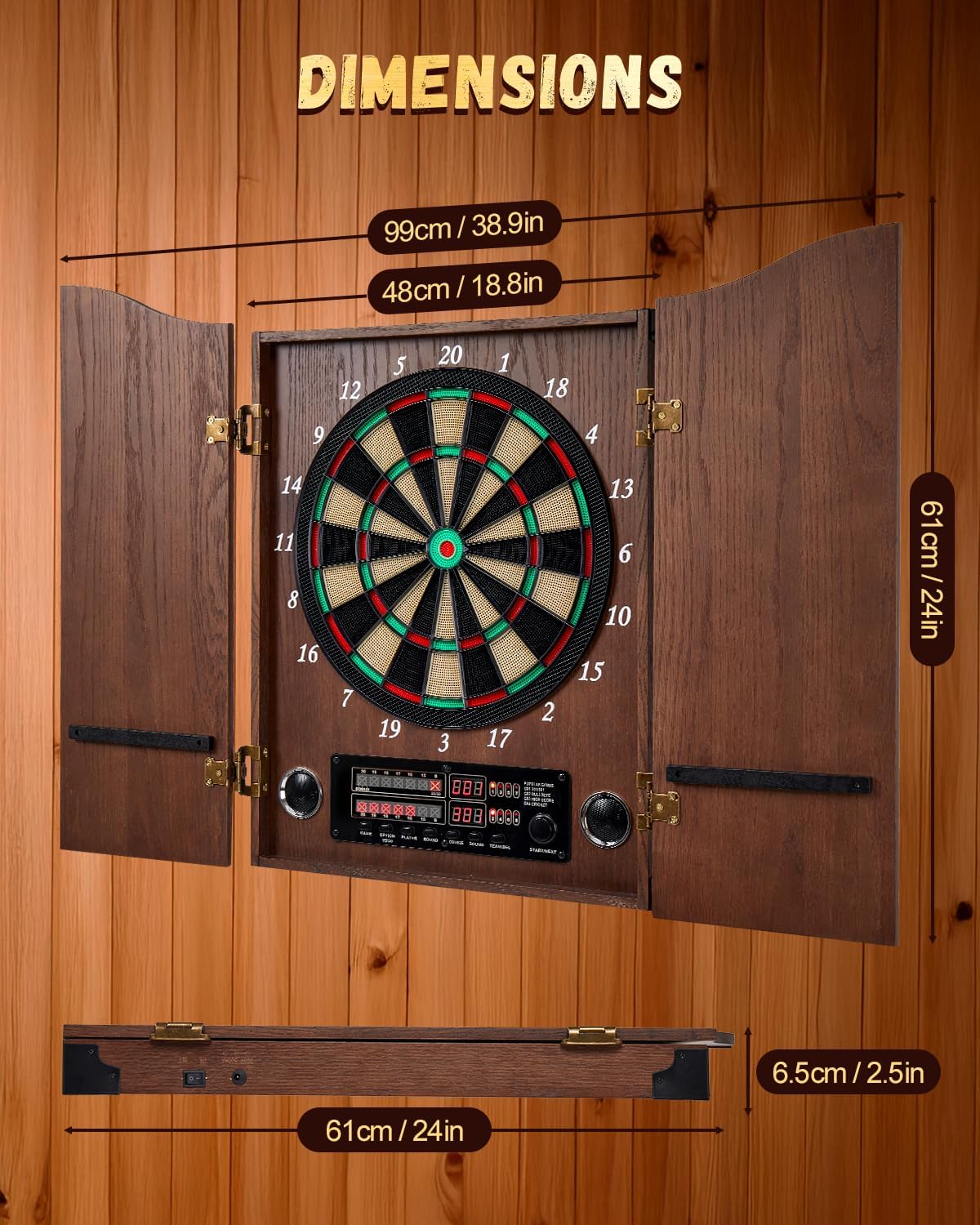 Wooden Dart Board Cabinet Set  - Electronic Dartboard Cabinet 리뷰 및 가격