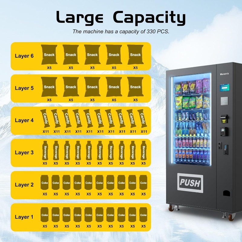 Customized Large 60 Slots Snac - Bill Acceptor Vending 리뷰 및 가격